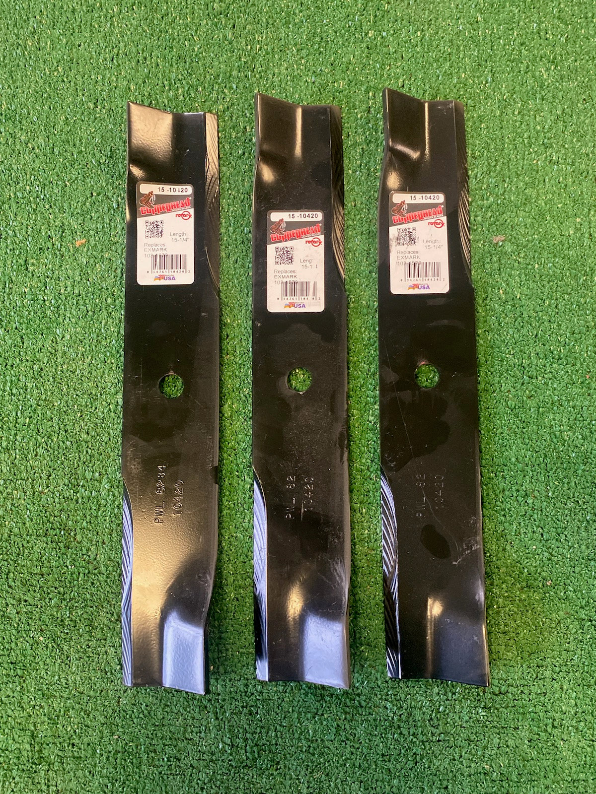 3 USA MADE 44" EXMARK high lift copperhead blades 103-1579 103-1579-S FREE SHIP