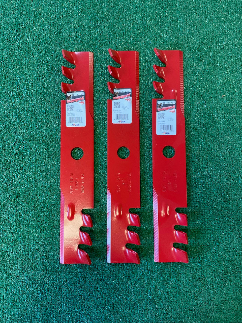 3 USA MADE 48" EXMARK copperhead mulching blades 103-6396 103-6396-S 1165177S