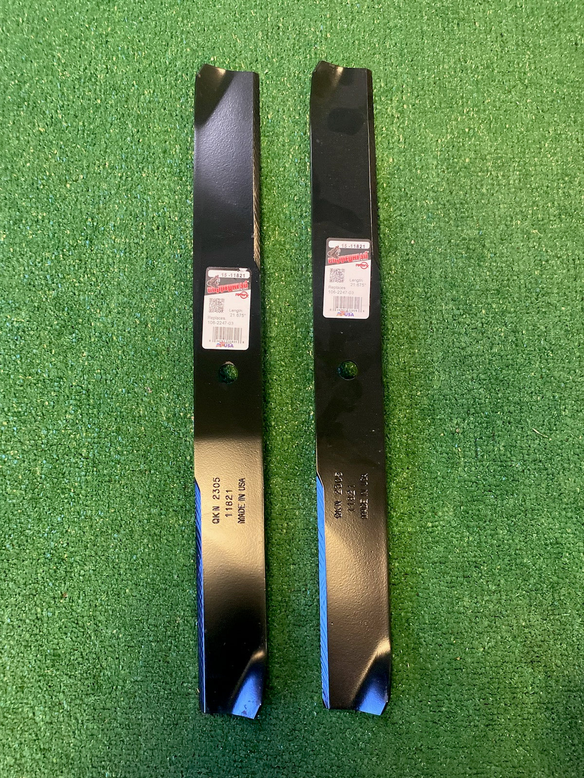 2 USA MADE BLADES 42" TORO TIMECUTTER Z TORO PART NUMBER 106-2247-03 110-1857-03