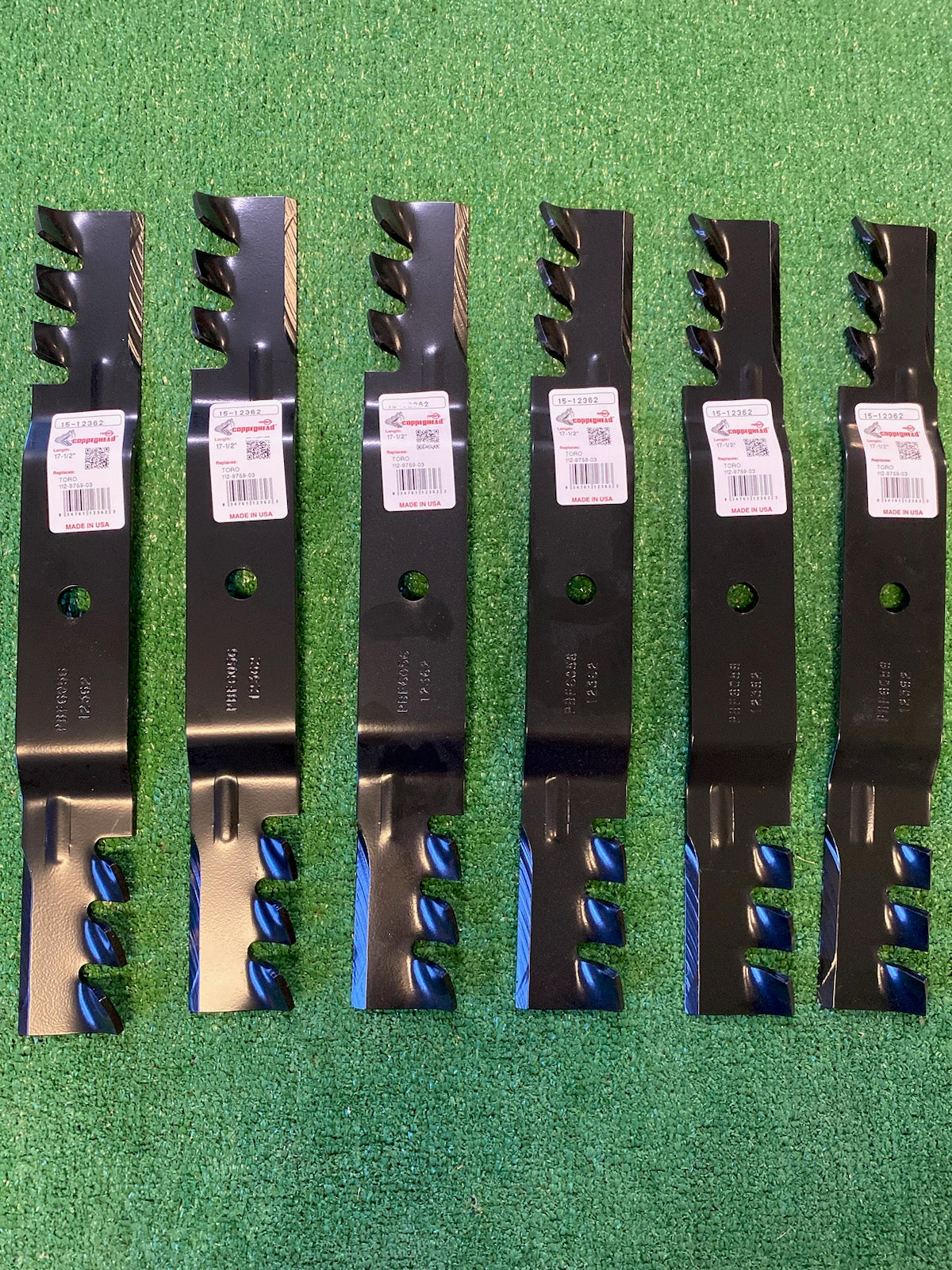 6 USA MADE MULCH BLADES TORO 50" TIMECUTTER Z 112-9759-03 , 110-6837-03